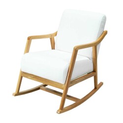 Rock Yellənən Berjer Kreslo - Ağ - Zemhome (1)