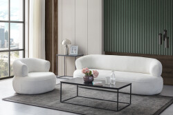 Roma Divan Dəsti 3+1 - Beyaz - Eymense