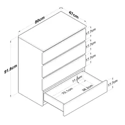 Roxy 4 Siyirtməli Kamod - Ağ - Ravilla (1)