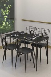 Ruby Masa Stol Stul Dəsti Antrasit - Eviana