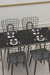 Ruby Masa Stol Stul Dəsti Kaz Siyah - Eviana (1)