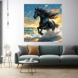 Runing Horse Kvadrat Kətan Tablo TB2039 - 2