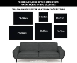 Runing Horse Kvadrat Kətan Tablo TB2039 - 3