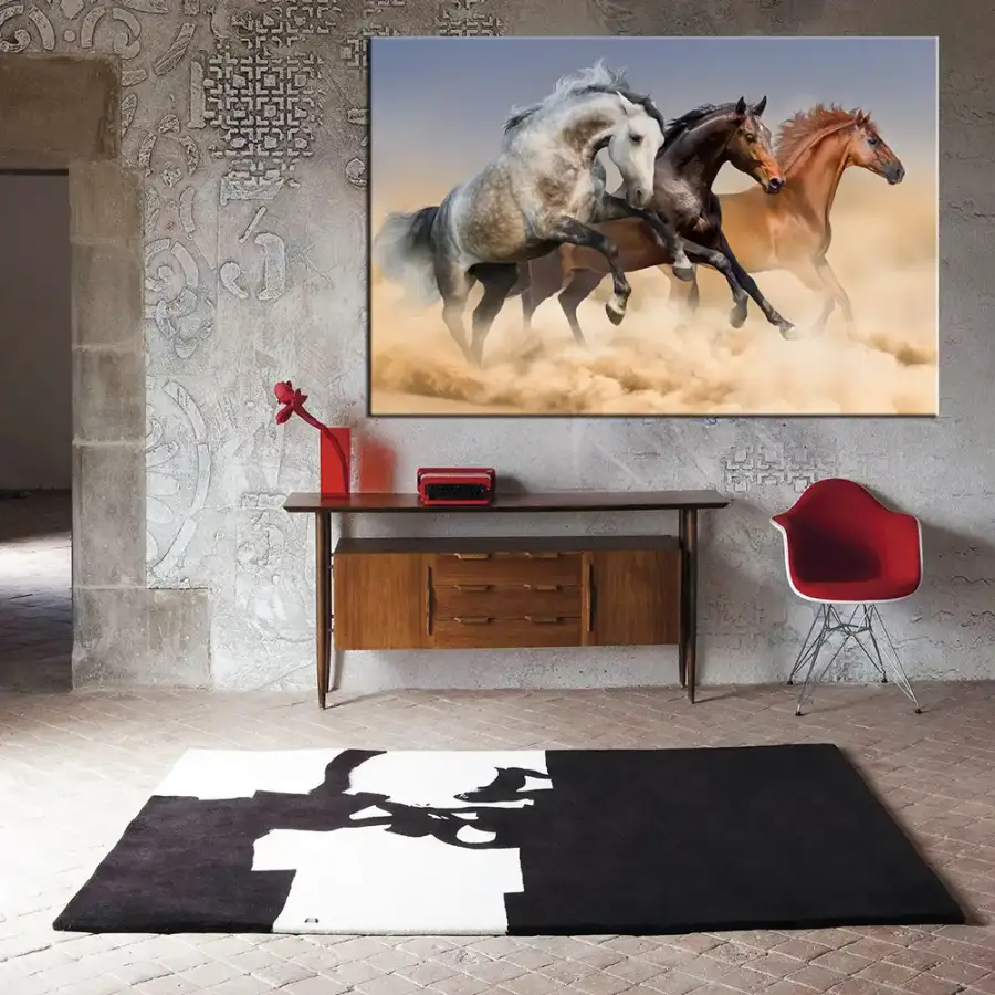 Running Horses Kətan Tablo TB1266 - 1