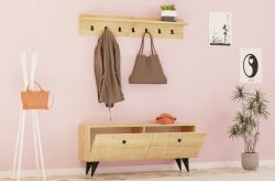 Rupa Rəfli və Asılqanlı Dəhliz Dolabı - Meşə - Decoroom Collection (1)