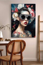 Şakayık Saçlı Kadın Kanvas Tablo - Markaev