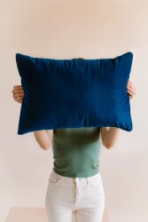 Saks Mavisi Dokuma Kumaş Yastıq Üzü - Markaev