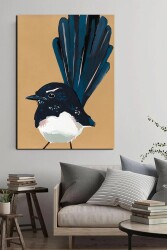 Saksağan Kuşu Kətan Tablo - Markaev