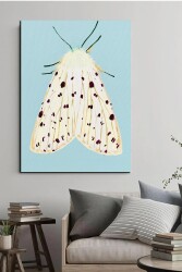 Sarı Kanatlı Kelebek Kətan Tablo - Markaev