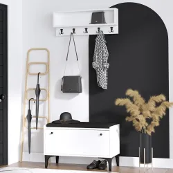 Scoty Asılqanlı Ayaqqabı Dolabı - Ağ - Decoroom Collection (1)