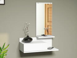 Seldon Güzgülü Dəhliz Dolabı - Ağ - Modev