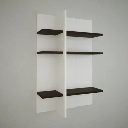 Semen 2 Kitab Rəfi - Ağ/Cəviz - Decoroom Collection (1)