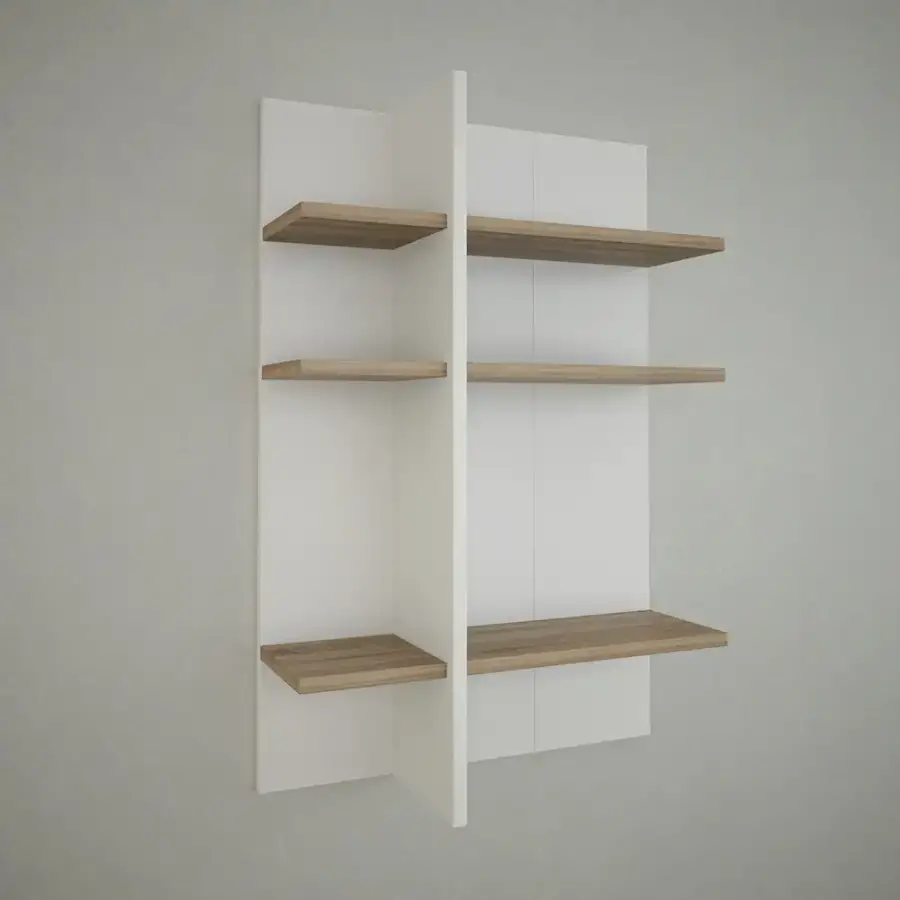 Semen 2 Divar Rəfi - Ağ/Meşə - 2