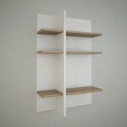 Semen 2 Kitab Rəfi - Ağ/Meşə - Decoroom Collection (1)