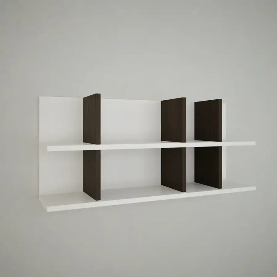 Semen Divar Rəfi - Ağ/Cəviz - 2