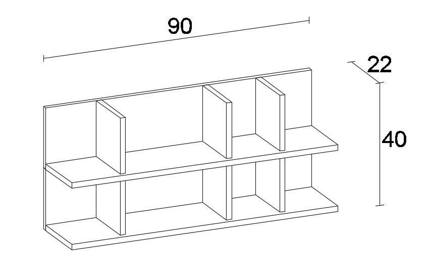 Semen Divar Rəfi - Ağ/Cəviz - 3