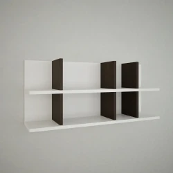 Semen Kitab Rəfi - Ağ/Cəviz - Decoroom Collection (1)