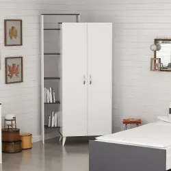 Serta Rəfli 2 Qapılı Dolab - Antrasit/Ağ - Modev (1)