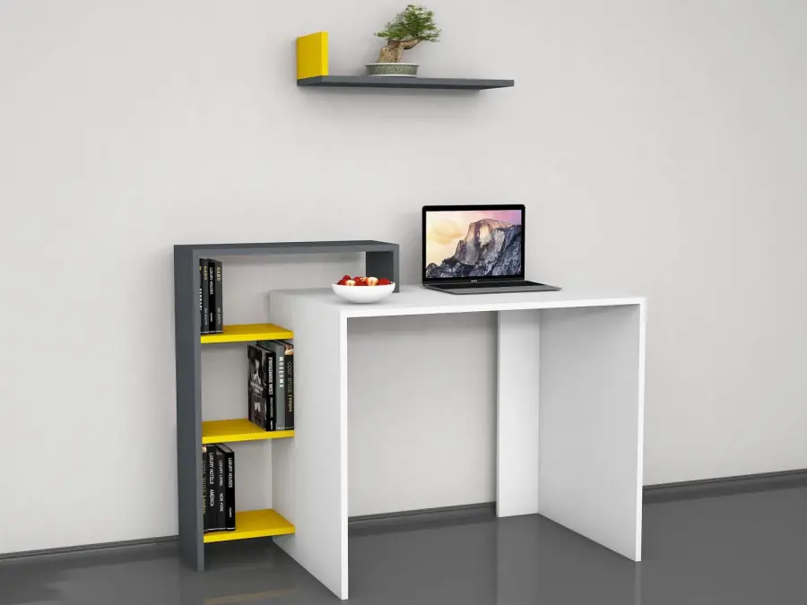 Serta Uşaq Otağı Mebel Dəsti + Çarpayı, Dolab, Çalışma masası, Tumba - Antrasit/Sarı - 6