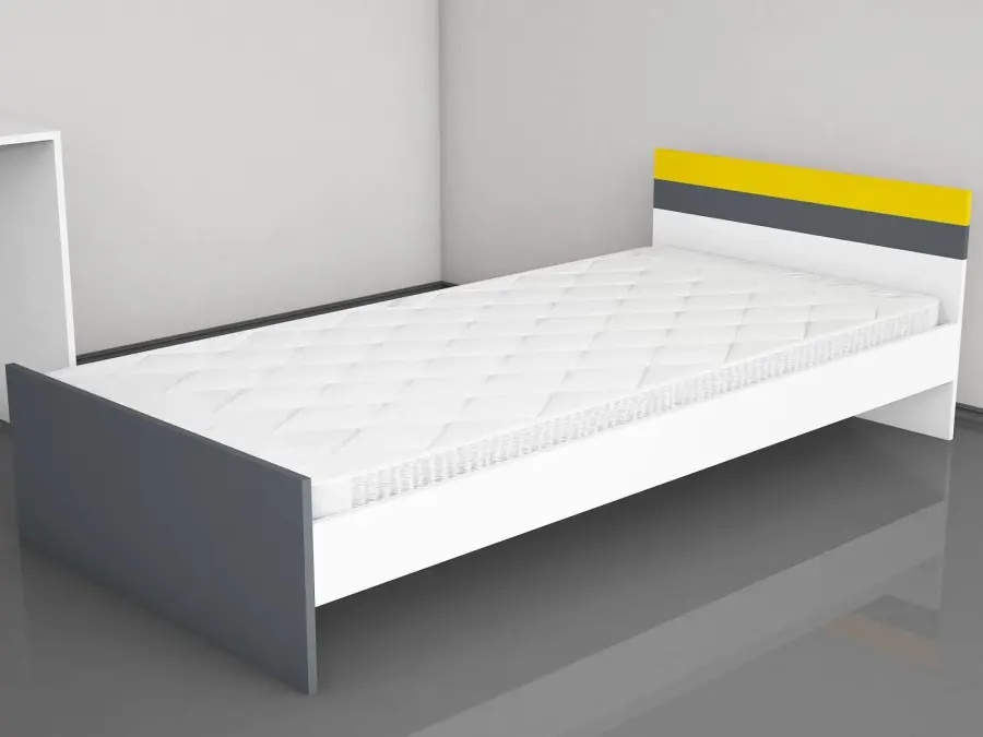 Serta Uşaq Otağı Mebel Dəsti + Çarpayı, Dolab, Çalışma masası, Tumba - Antrasit/Sarı - 3