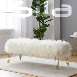 Şila Peluş Gold Ayaqlı - Ağ - Zemhome