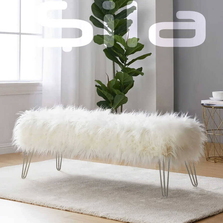 Şila Peluş Silver Ayaqlı - Ağ - 1