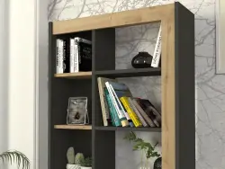 Siloma Kitab Rəfi - Antrasit/Meşə - Modev (1)