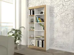 Siloma Kitab Rəfi - Ağ/Meşə - Modev (1)