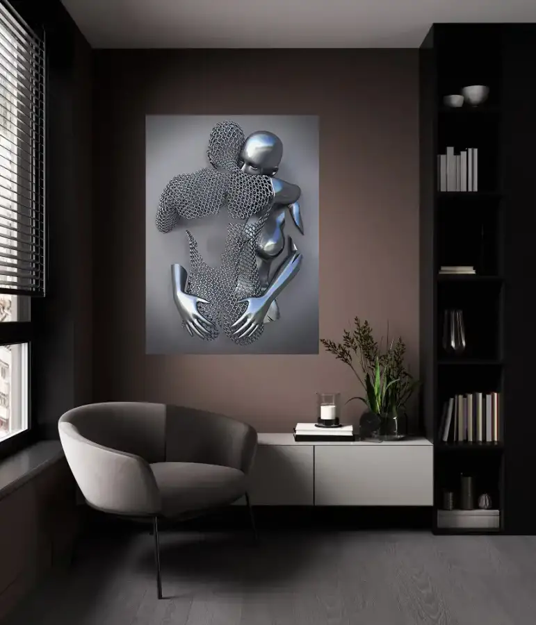 Silver Couple Love Kətan Tablo TB1013 - 2