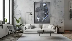 Silver Couple Love Kətan Tablo TB1013 - 3