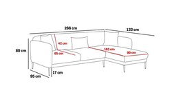 Simena Serisi Yataqlı Açılan L Divan Gri Sol - 11