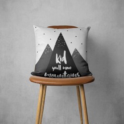 Siyah Beyaz Üçgen Dağlar Yastıq Pillow 441 - Markaev