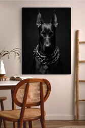 Siyah Sinirli Köpek Kətan Tablo - Markaev