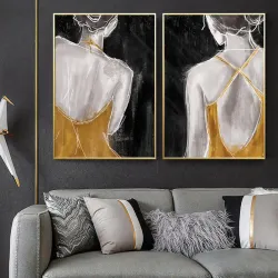 Sketch Girl 2'li Set Kətan Tablo TB1227 - 1