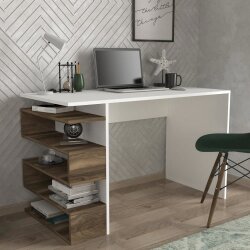 Snake Çalışma Masası - Ağ/Cəviz - Decoroom Collection (1)