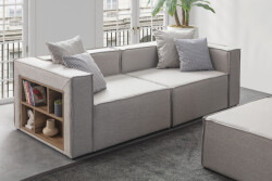 Soft 3 Modül Modüler Üç Yerli Pufikli Divan - Krem - Eymense (1)