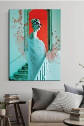 Soğuk Tonlarda Kadın Kanvas Tablo - Markaev