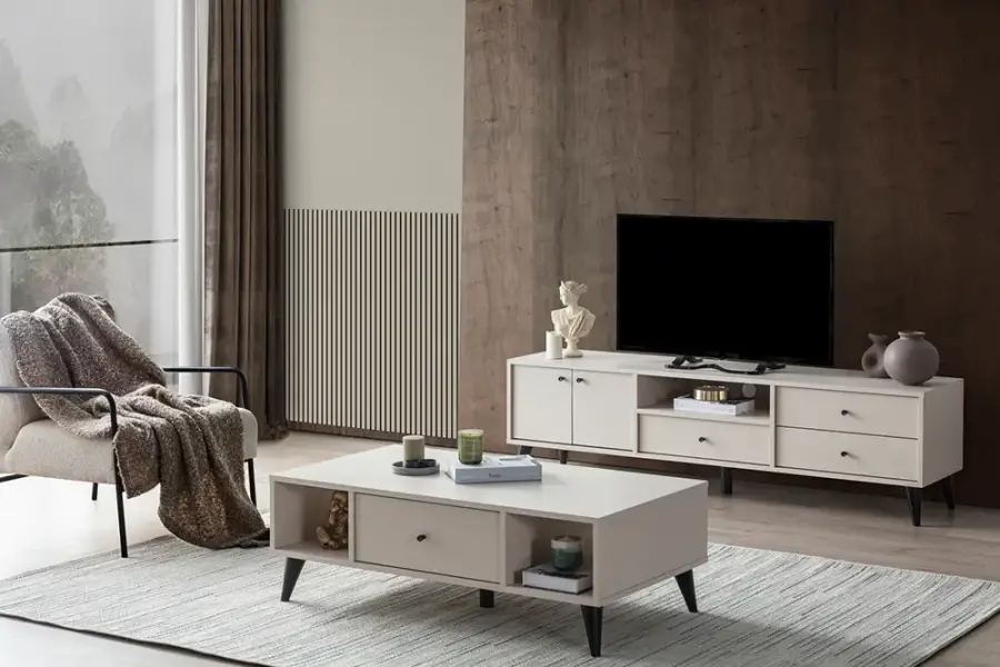 Solina Tv Stend 180cm - Krem - 2