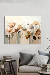 Soyut Çiçekler Kətan Tablo - Markaev