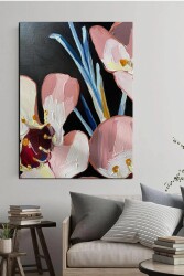 Soyut Pembe Dokunuşlu Kanvas Tablo - Markaev