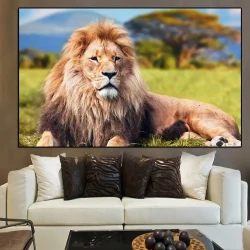 Steppe Animal Lion Kətan Tablo TB1479 - 2