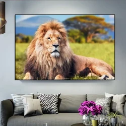 Steppe Animal Lion Kətan Tablo TB1479 - 3