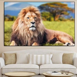 Steppe Animal Lion Kətan Tablo TB1479 - 4