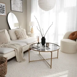 Sun Jurnal Masası Füme Temperli Şüşə - Gold - Neohome (1)