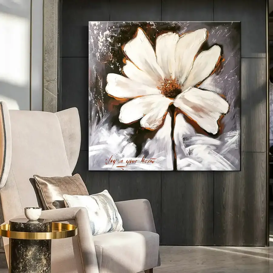 Sunflower Oil Painting Kvadrat Kətan Tablo TB1313 - 1