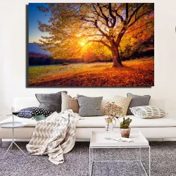 Sunset Beautiful Scenery Kətan Tablo TB1467 - 3