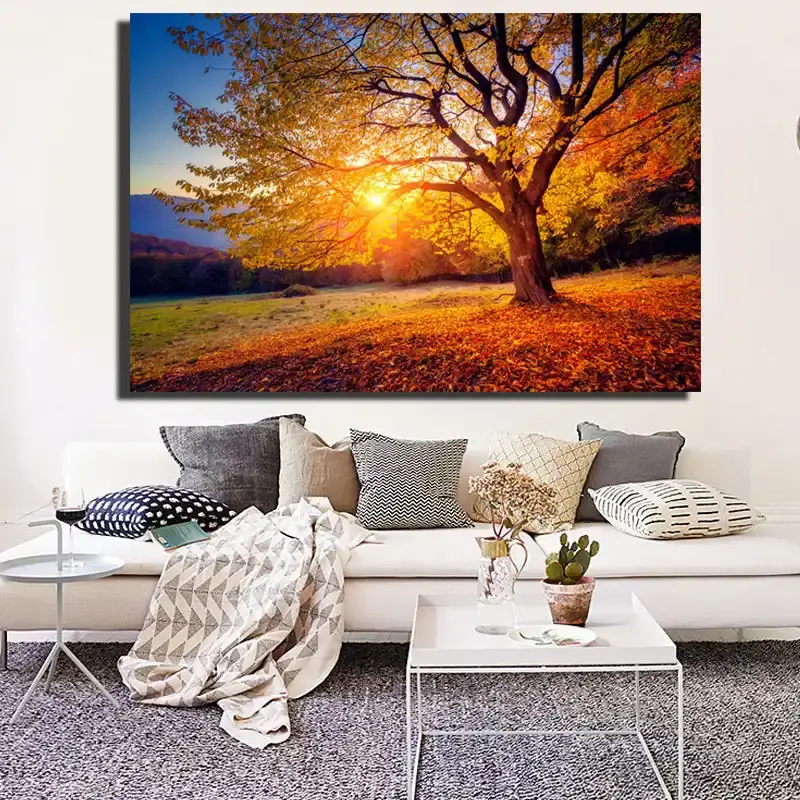 Sunset Beautiful Scenery Kətan Tablo TB1467 - 3