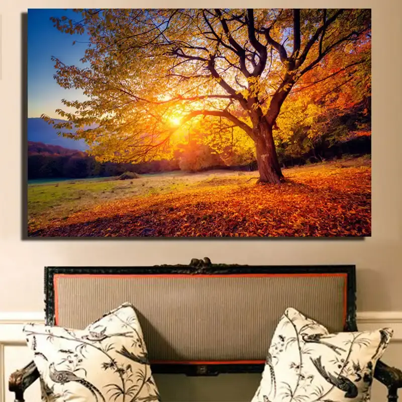 Sunset Beautiful Scenery Kətan Tablo TB1467 - 1