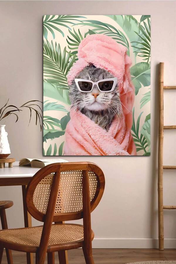 Tatlı Kedi Portresi Canvas Tablo - 1