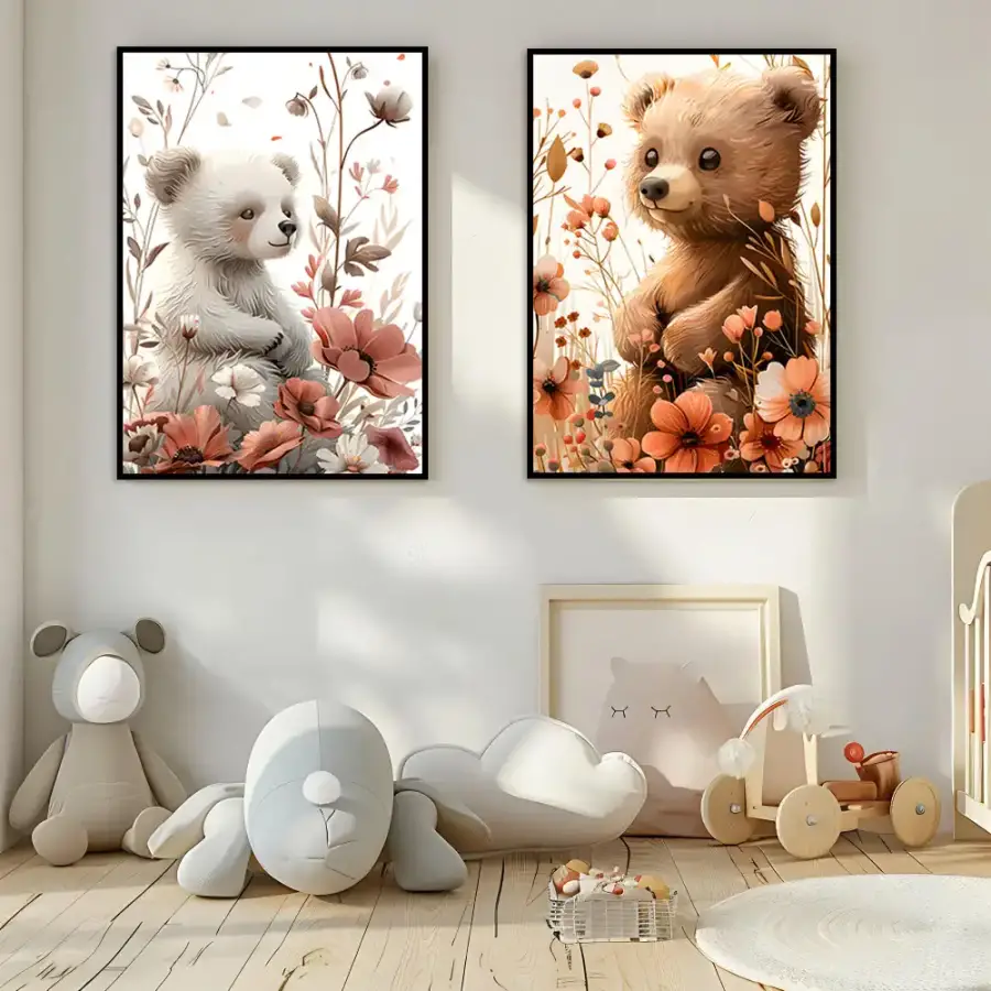 Teddy Bear 2'li Set Kətan Tablo TB2140 - 3